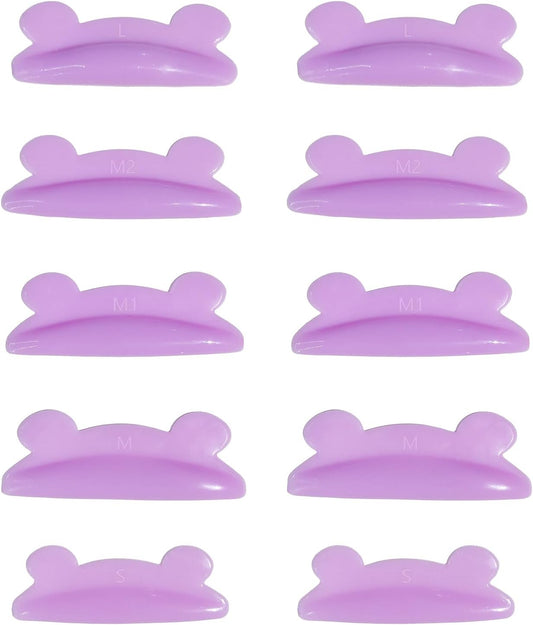 Libeauty Eyelash Perm Pad Cute Mouse Shaped Reusable Eyelash Lift Shield Self Adhesive Super Soft Eyelash Perm Rod 10pcs/5 Sizes Eyelash Perm Tool