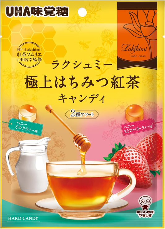 UHA Flavor Sugar (Official) Premium Honey Tea Candy, 2 Types, Assorted, Honey Milk Tea, Honey Strawberry Tea, Bulk Purchase, Set of 18 Bags