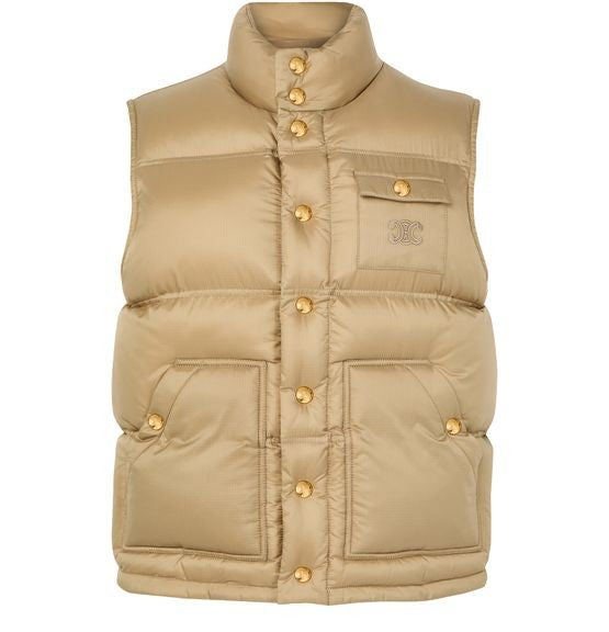 CELINE Sleeveless puffer jacket in ripstop nylon - Image 1