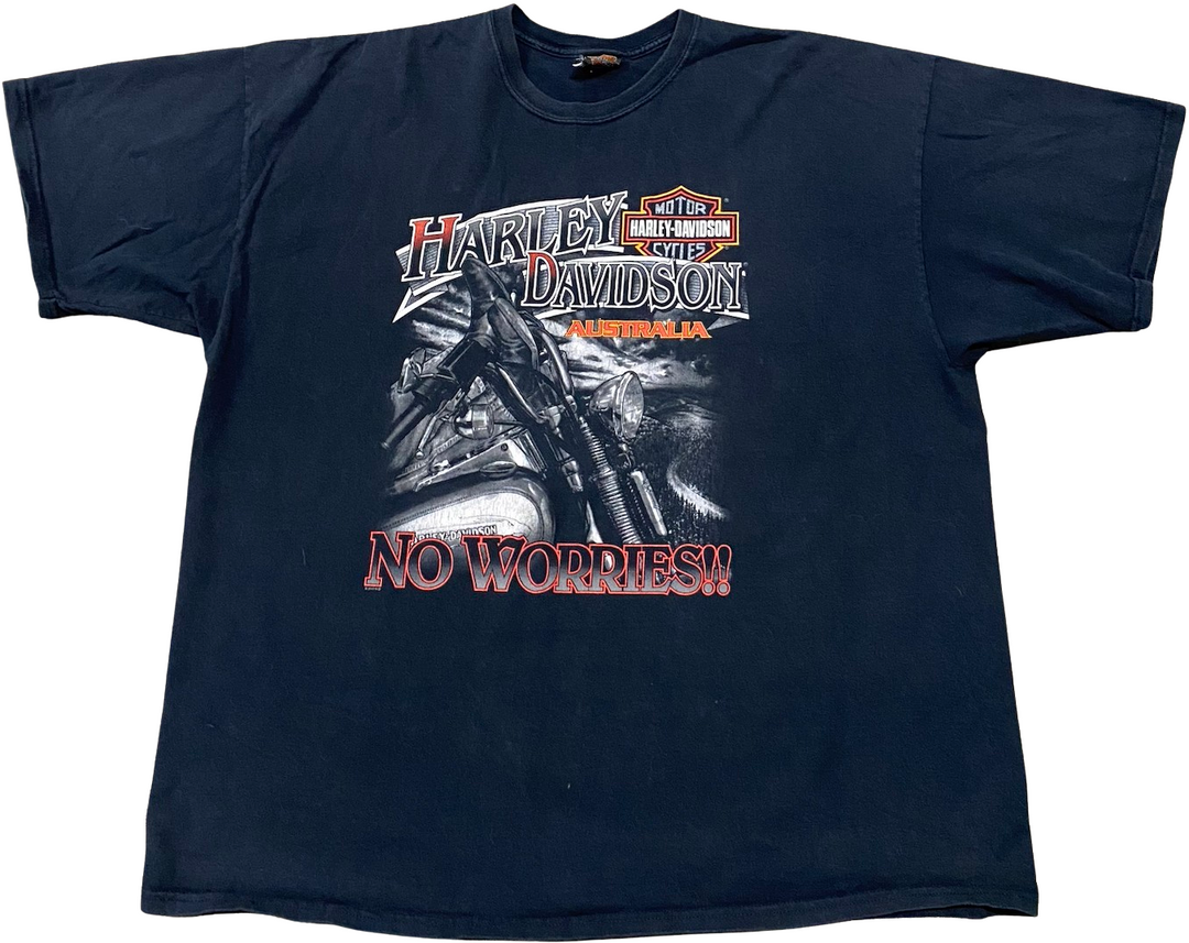 HARLEY DAVIDSON 'RIVETT, SYDNEY, AUSTRALIA' BLACK VINTAGE TEE