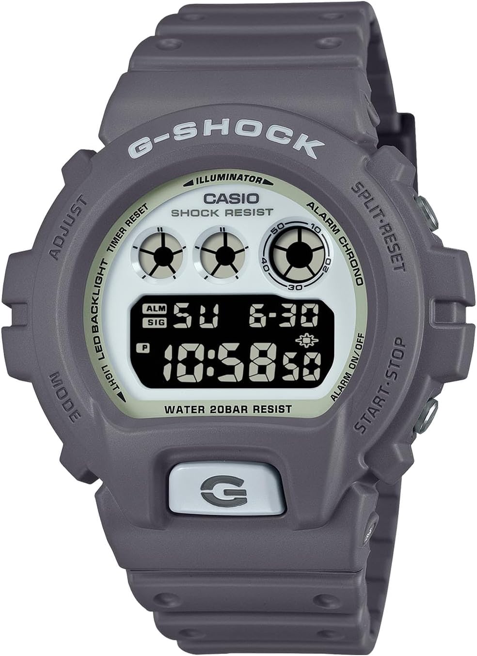 Casio DW-6900HD-8JF Men's Wristwatch, HIDDEN GLOW Series, Gray, Limited Model: HIDDEN Glow Series (Gray), watch