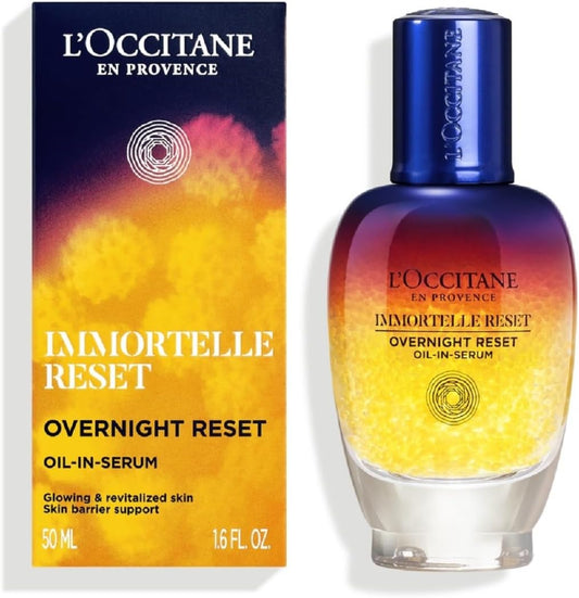L'Occitane Immortelle Over Night Set Serum, 1.7 fl oz (50 ml) Nighttime Serum