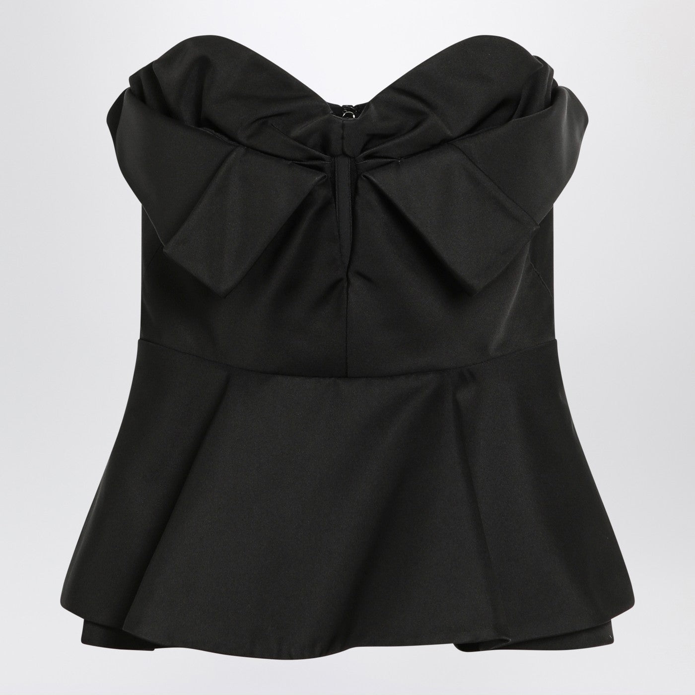 Alexander McQueen アレクサンダーMCクイーンブラックコルセットシルクブレンドのトップ - Image 1