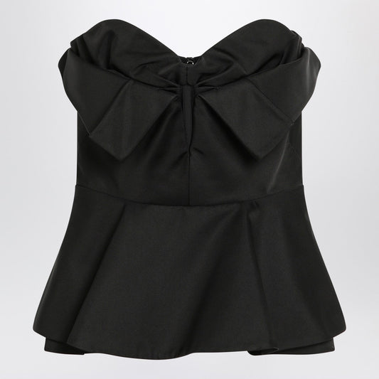 Alexander McQueen アレクサンダーMCクイーンブラックコルセットシルクブレンドのトップ - Image 1