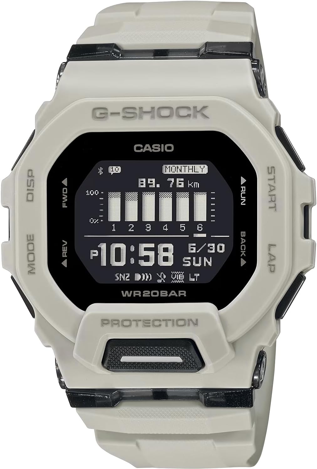 Casio G-Shock G-SQUAD Wristwatch, GBD-200 Series, Men's Wristwatch, Mobile Link Function, Overseas Model, Beige GBD-200UU-9, sports