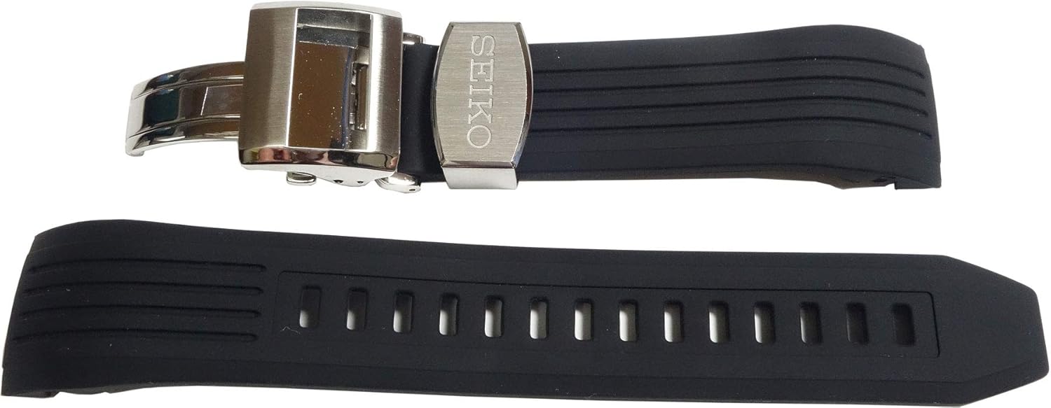 Astron R01Z011J0 SEIKO ASTORON SBXB015 Genuine Silicone Rubber Belt, 0.9 inches (22 mm), Black (Black, Can be attached to 8X Series), Silicone