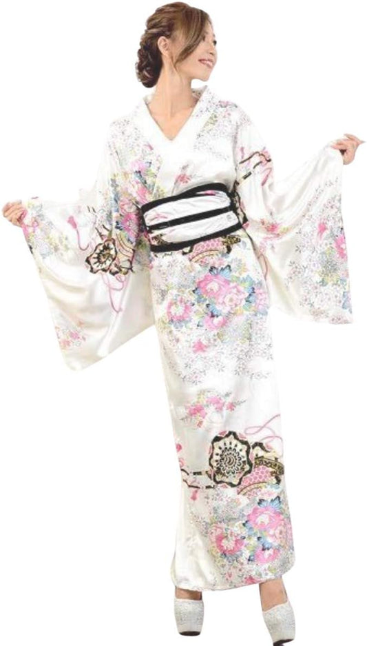 Lady Lazy Sexy Kimono Kimono, Cosplay, Kimono, Long, Cross-Dressing, Yukata, Floral Pattern, With Belt
