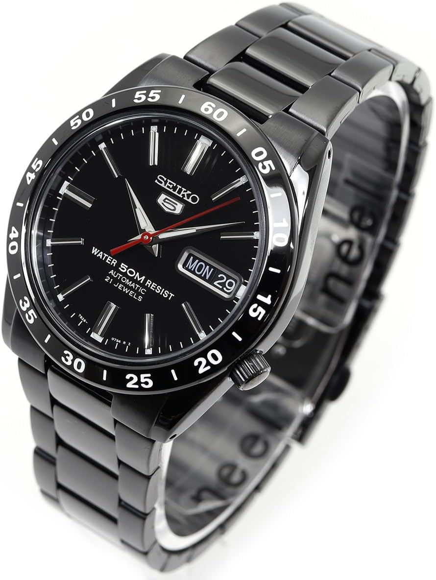 Seiko Import Seiko 5 Wristwatch, Automatic Winding, Overseas Model, SNKE03KC, Men's Black, Black, Bracelet Type