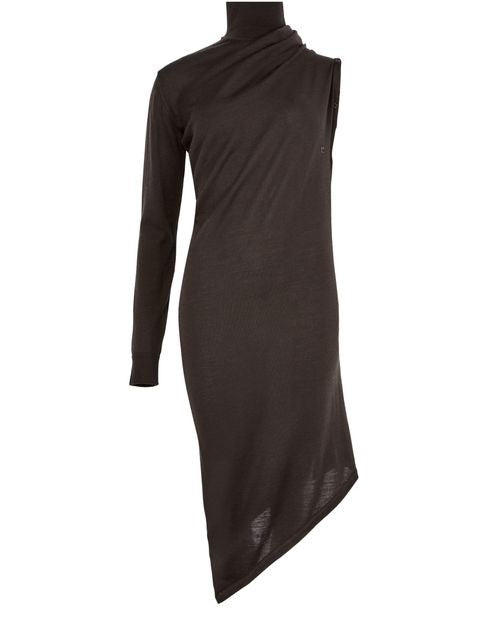 COURREGES One shoulder wool midi dress - Image 1
