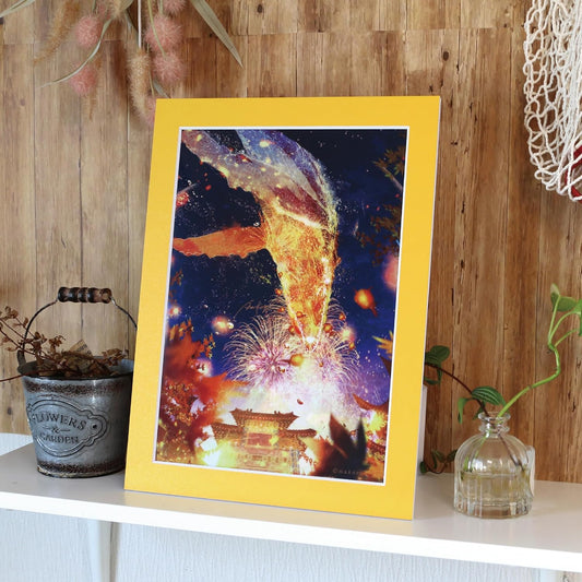 Clear File Frame 8 Colors to Choose from Paper Frame for A4 Size Clear Files Picture Frame Glitter Frame Surprise Animation Orion (Yellow)