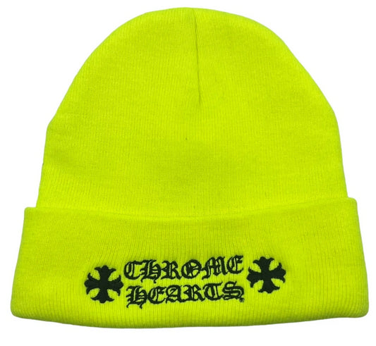 CHROME HEARTS 'PLUS CROSS' HIGHLIGHT GREEN BEANIE