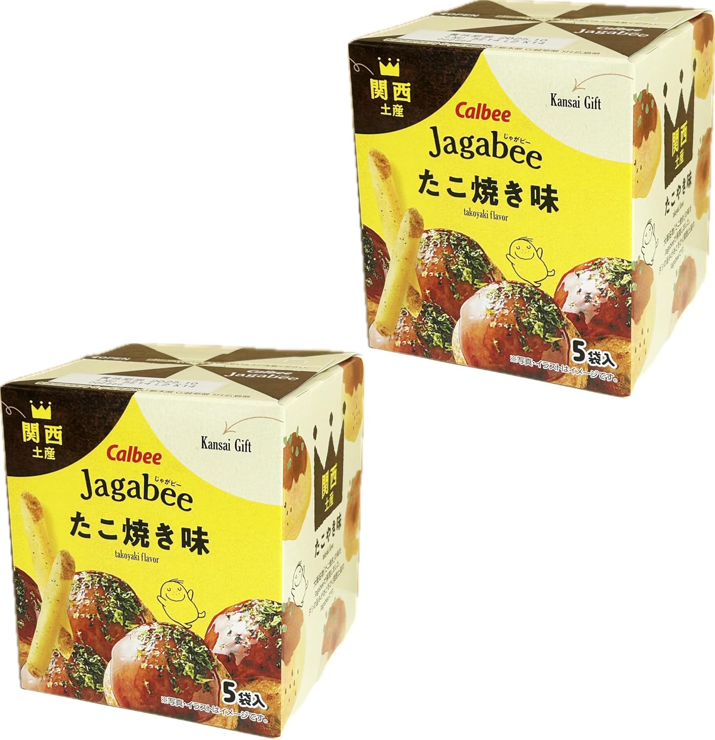 Kansai Souvenir, Osaka Calbee Potato Bee, Takoyaki Flavor, 5 Bags x 2 Packs