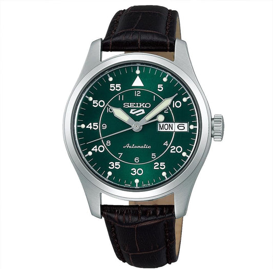 Seiko SRPJ89K1 Men's Watch, Automatic Winding, Hand-wound Included, Overseas Model, Green, Leather Band, green