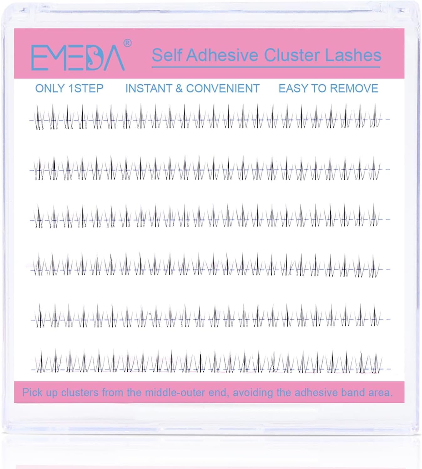 Lower Eyelashes, EMEDA Self Adhesive, No Adhesive, Partial False Eyelashes, Transparent Axis Handmade, Natural, Lifestyle Makeup