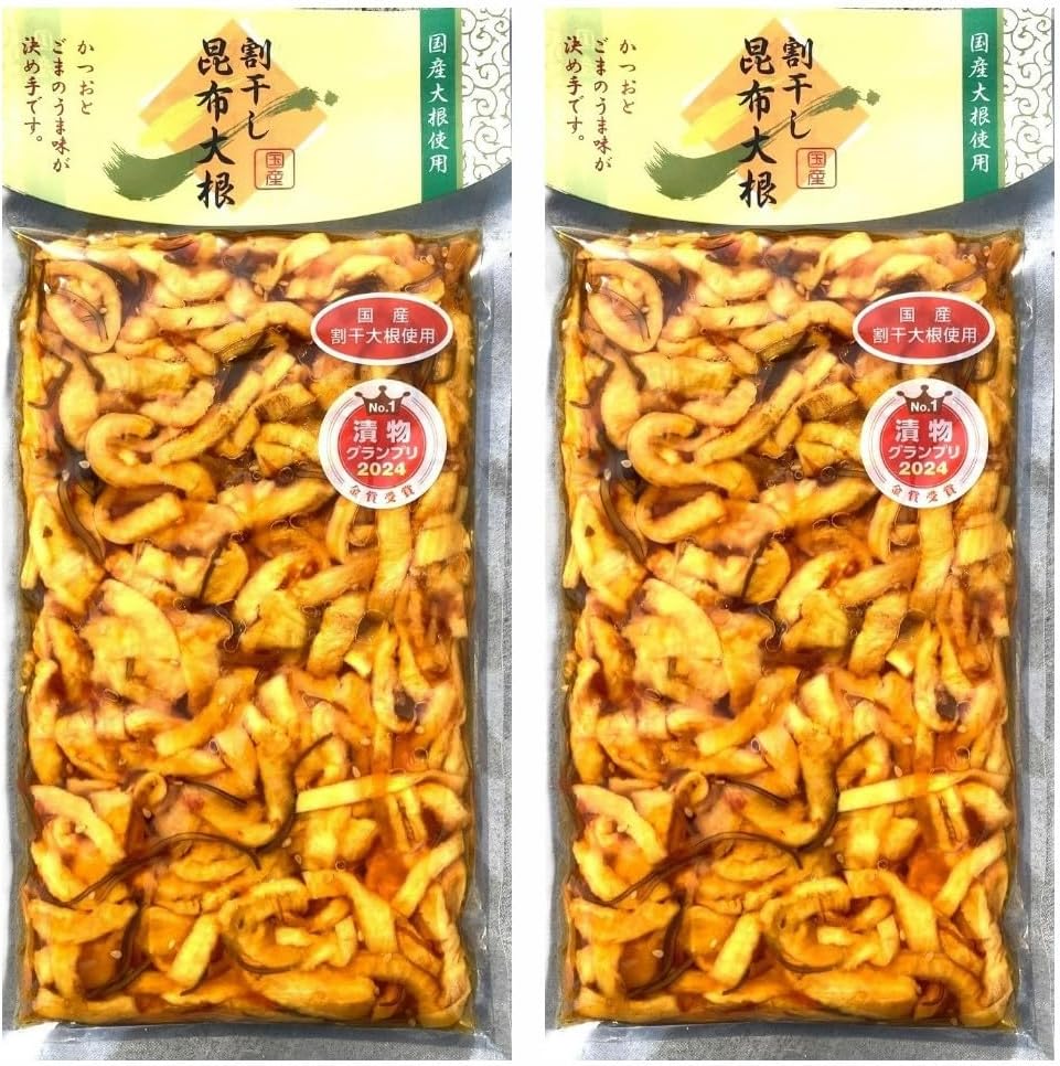 2-Pack Set Domestic Wakame Seaweed Daikon Radish 300g 2024 Pickle Grand Prix Gold Award Rice Companion Pickles