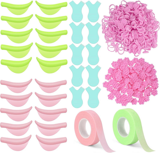 UAKEREDプロ向け まつ毛エクステンション ツールフルセットシリカゲルまつげカールセット5号Yブラシまつげリフトパッド接ぎ木まつげリフトカーラーリングまつげエクステンション用品繰り返し使用可能