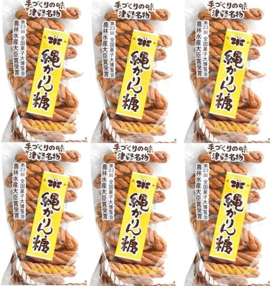 Rope Kendo Aomori Tsugaru Specialty Tsugaru Hendo Ishizaki Yayseido Award Winner of the Ministry of Agriculture, Forestry and Fisheries Award, Handmade Flavor, Treats, 7.1 oz (200 g), 6 Bags (6 Rope)