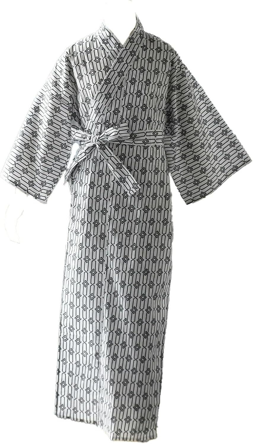 Ryokan Yukata, Sleepwear, 2-piece Set, Yukata + Self-fabric Belt, S/M/L, LL, Unisex, Sleepwear, Men's, Women's, Nursing Pajamas, Hot Spring Yukata, Hospital Wear, Pair Look, Unisex