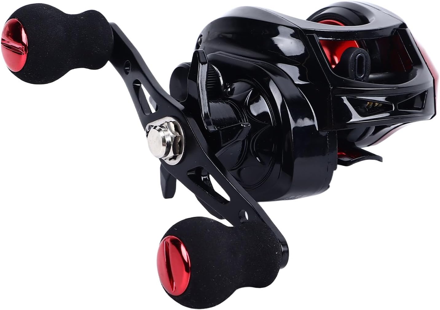 Bait Reel, Right Handle, Long Casting Reel, Metal Shell, Anti-Burst Line Metal, Gear Ratio, 7.2:1, 22.0 lbs (10 kg) Load Capacity, Fishing Reel, For Saltwater Fishing, Black