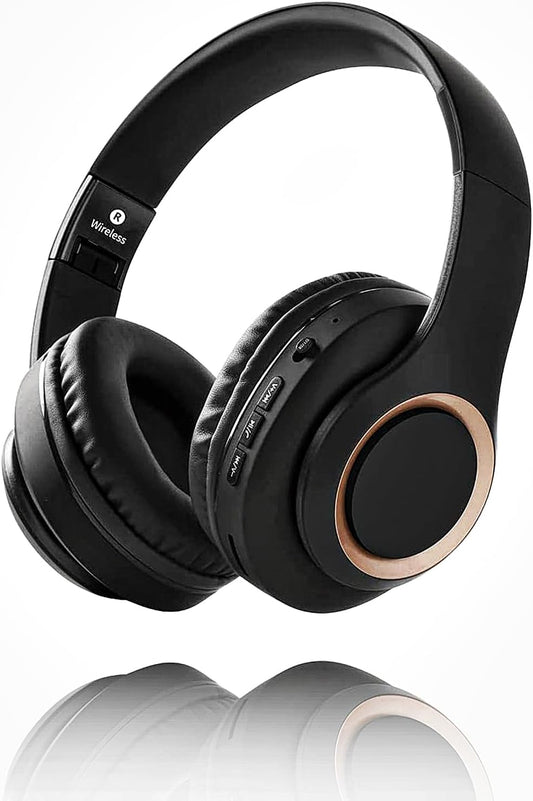 Wireless Headphones Bluetooth 5.3 Over Ear Bluetooth Headphones/Low Latency/Closed Type Sound Leak Resistant/Built-in Microphone/Lightweight Comfortable Fit/Foldable/40mm HD Driver Unit/3.5mm AUX