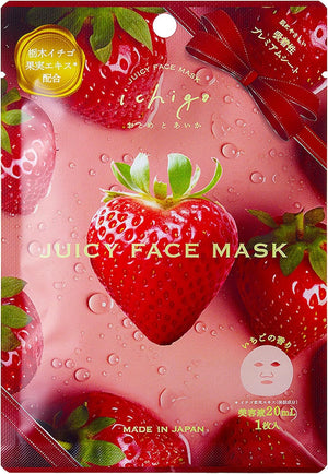 Tochigi Prefecture, Strawberry Farm, Mikori Farm Collaboration Product, Juicy Face Mask ~ Otome and Watermelon (1 Piece) | デイリーアロマジャパン 日本製 ビタミンC誘導体 コラーゲン 吸着シート とちおとめ とちあいか 苺 保湿 乾燥 ギフト いちご果実エキス配合