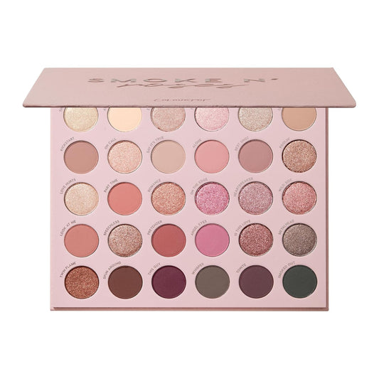 ColourPop Smoke N Roses Paleta de sombras de ojos, tonos rosey y ahumados con acabados metálicos y mate, maquillaje de ojos de alto pigmento con una fórmula de larga duración (1.16 onzas)