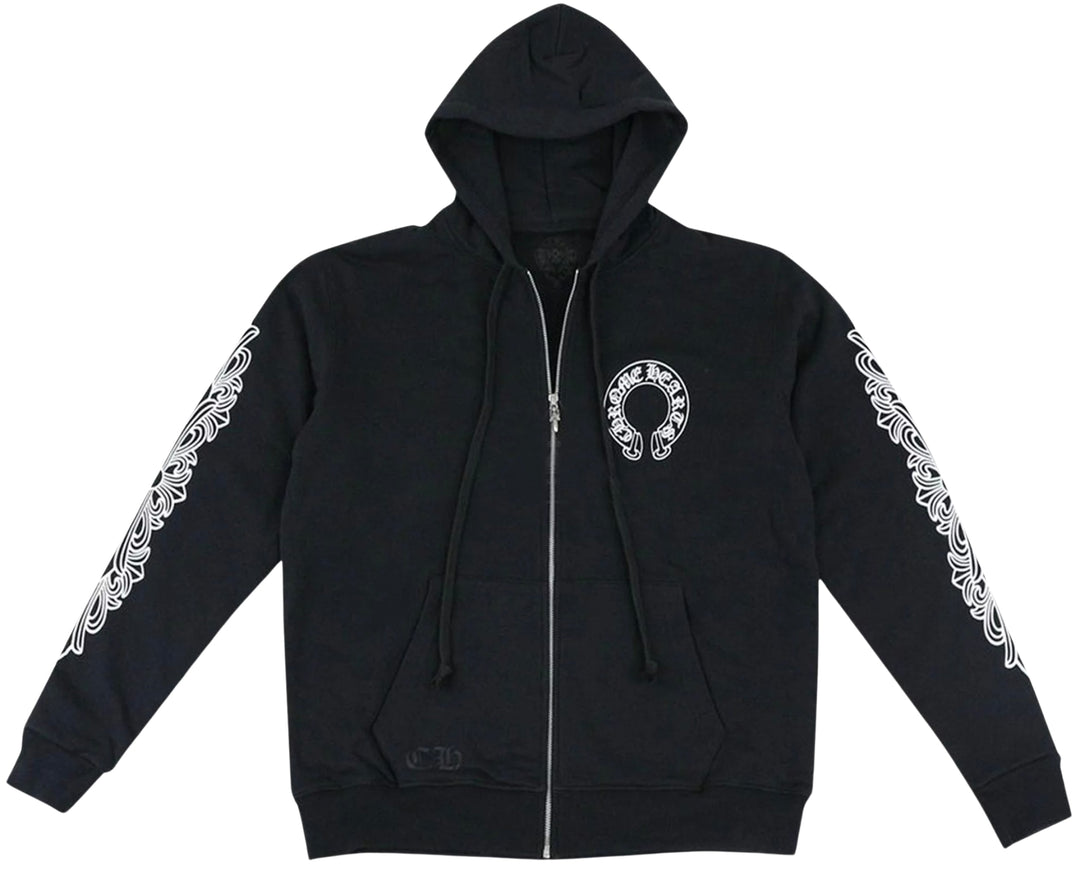 CHROME HEARTS 'HORSESHOE' LOGO BLACK ZIP UP