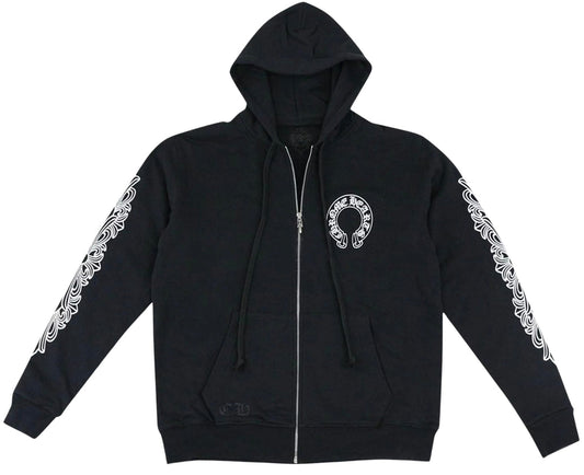 CHROME HEARTS 'HORSESHOE' LOGO BLACK ZIP UP