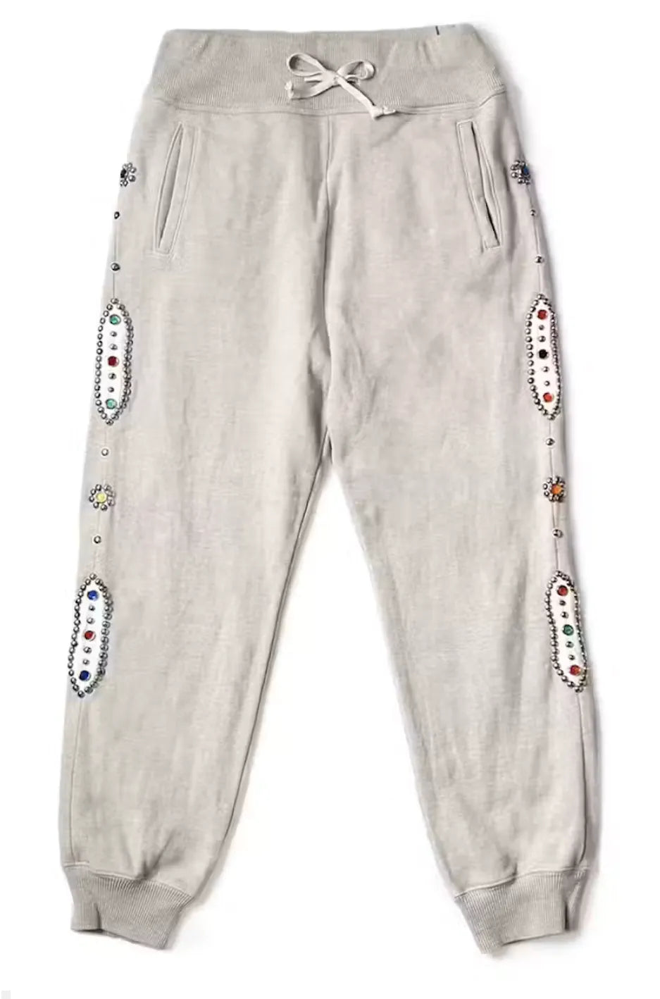 KAPITAL 'STUDDED' IVORY SWEATPANTS