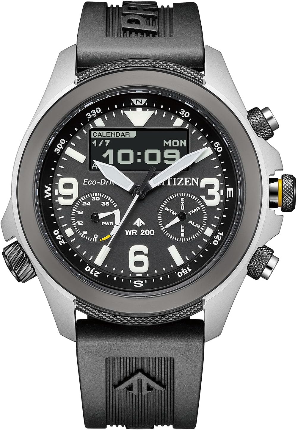 Citizen JV1007-07E ProMaster Eco-Drive, Waterproof, LAND Series, Urethane, Analog Digital, Black, Men's