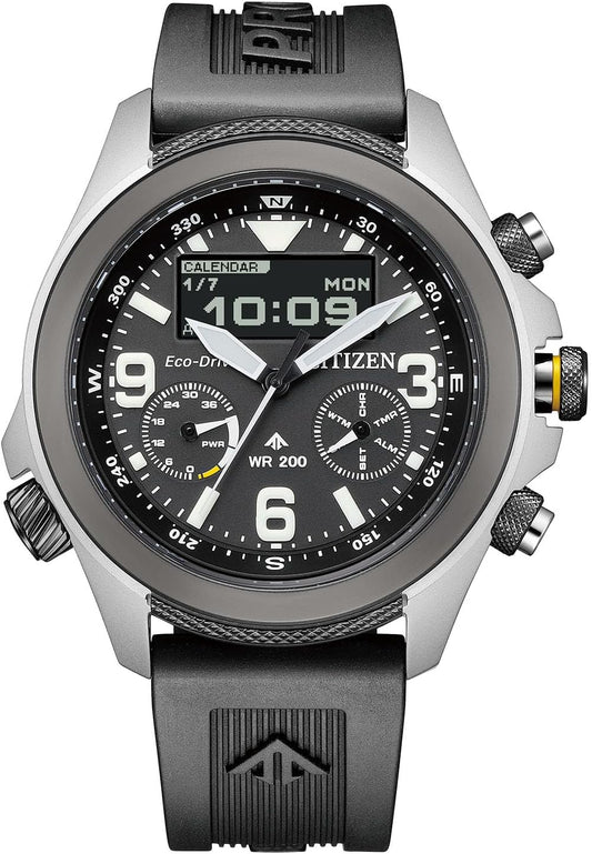 Citizen JV1007-07E ProMaster Eco-Drive, Waterproof, LAND Series, Urethane, Analog Digital, Black, Men's