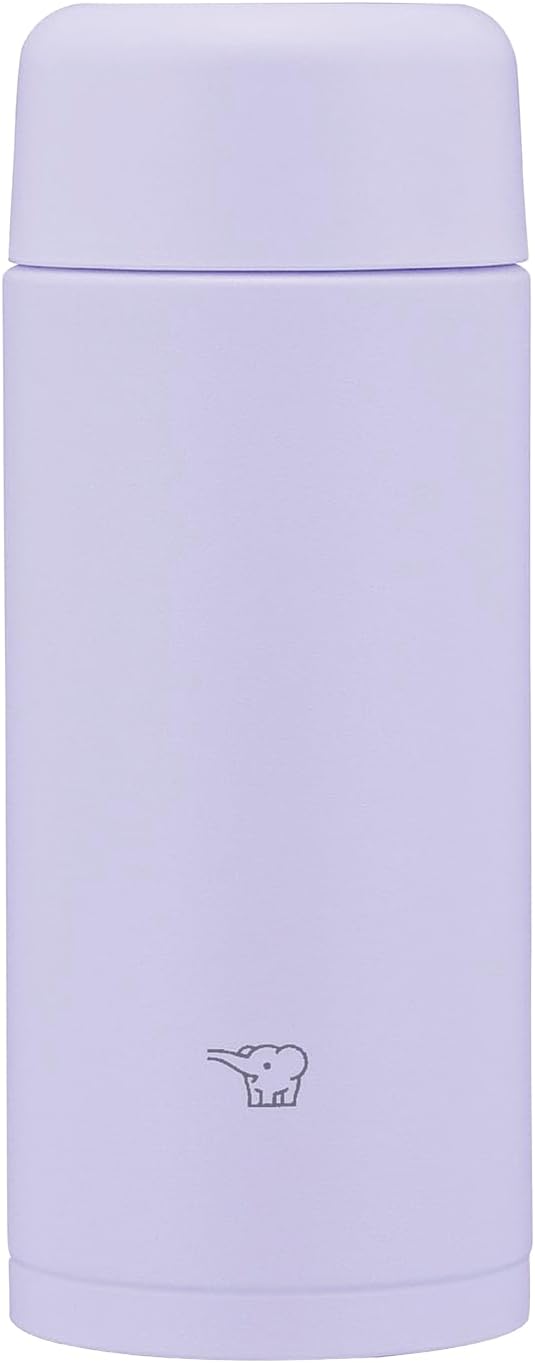 Zojirushi SM-MS25-VM Stainless Steel Water Bottle, Small Capacity, 8.5 fl oz (250 ml), Compact, Screw Type, Dishwasher Safe, Seamless Stopper, Only 2 Pieces, Lilac Purple