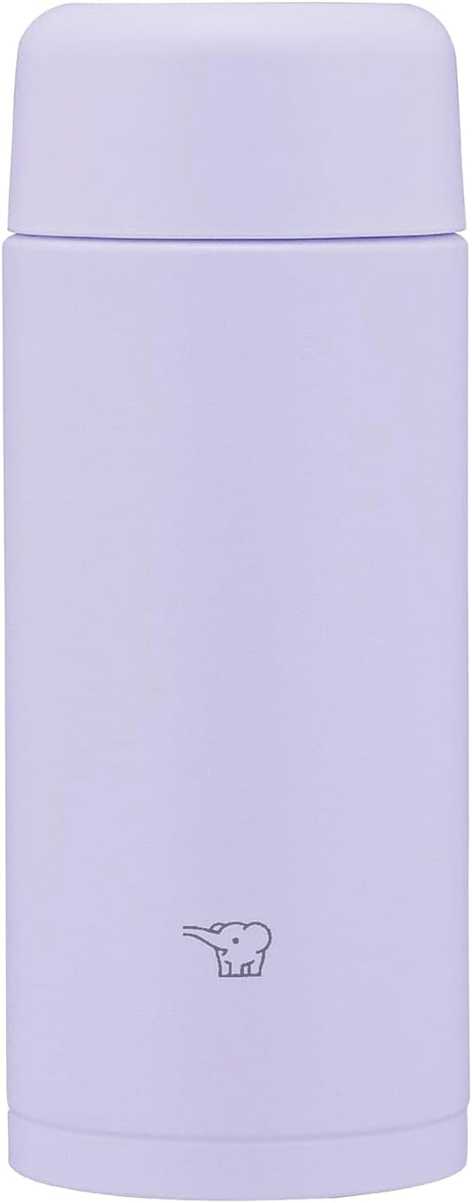 Zojirushi SM-MS25-VM Stainless Steel Water Bottle, Small Capacity, 8.5 fl oz (250 ml), Compact, Screw Type, Dishwasher Safe, Seamless Stopper, Only 2 Pieces, Lilac Purple