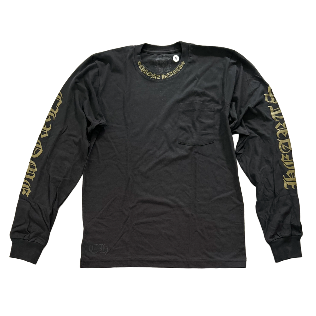 CHROME HEARTS 'OLIVE' COLLAR LOGO LONGSLEEVE
