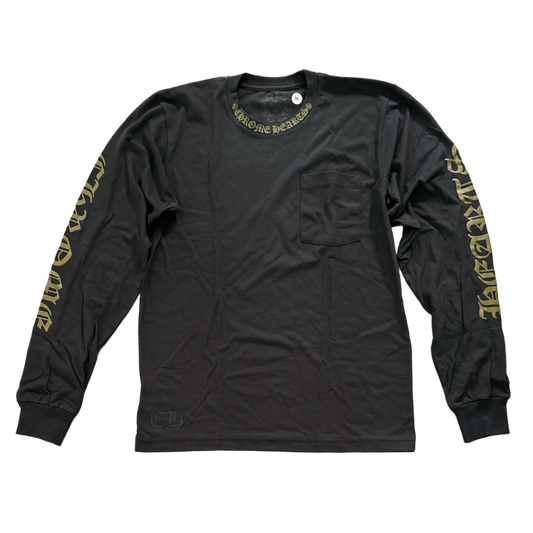 CHROME HEARTS 'OLIVE' COLLAR LOGO LONGSLEEVE