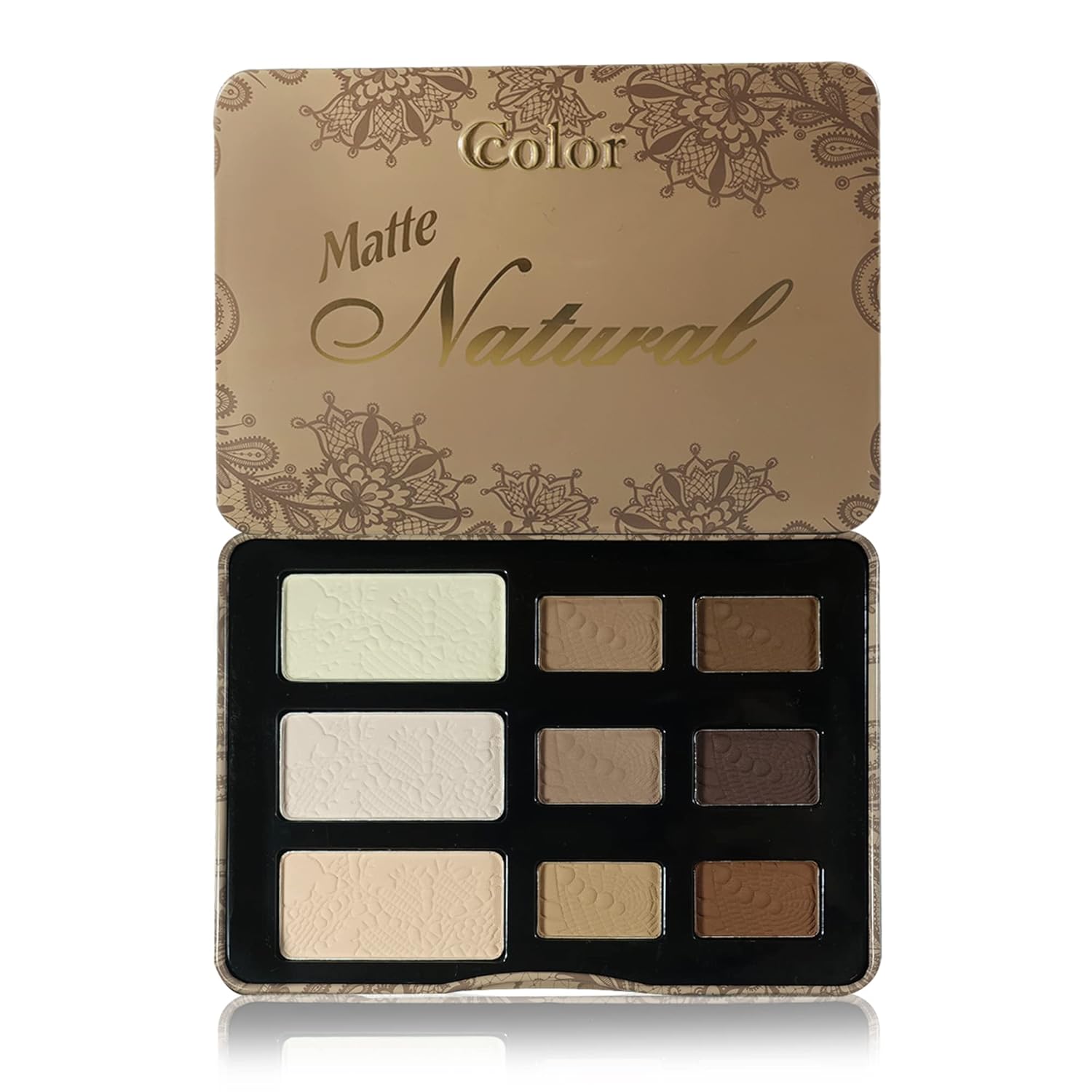 Ccolor Cosmetics - Matte Natural, paleta de sombra de ojos de 9 colores, acabado mate, maquillaje de sombra de ojos altamente pigmentada, paleta de ojos de larga duración, kit de maquillaje de ojos con tonos neutros fáciles de mezclar