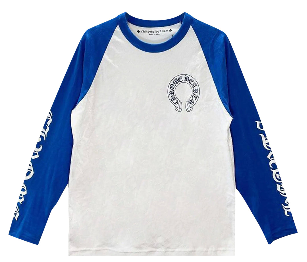 CHROME HEARTS 'BLUE HORSESHOE' BASEBALL SHIRT