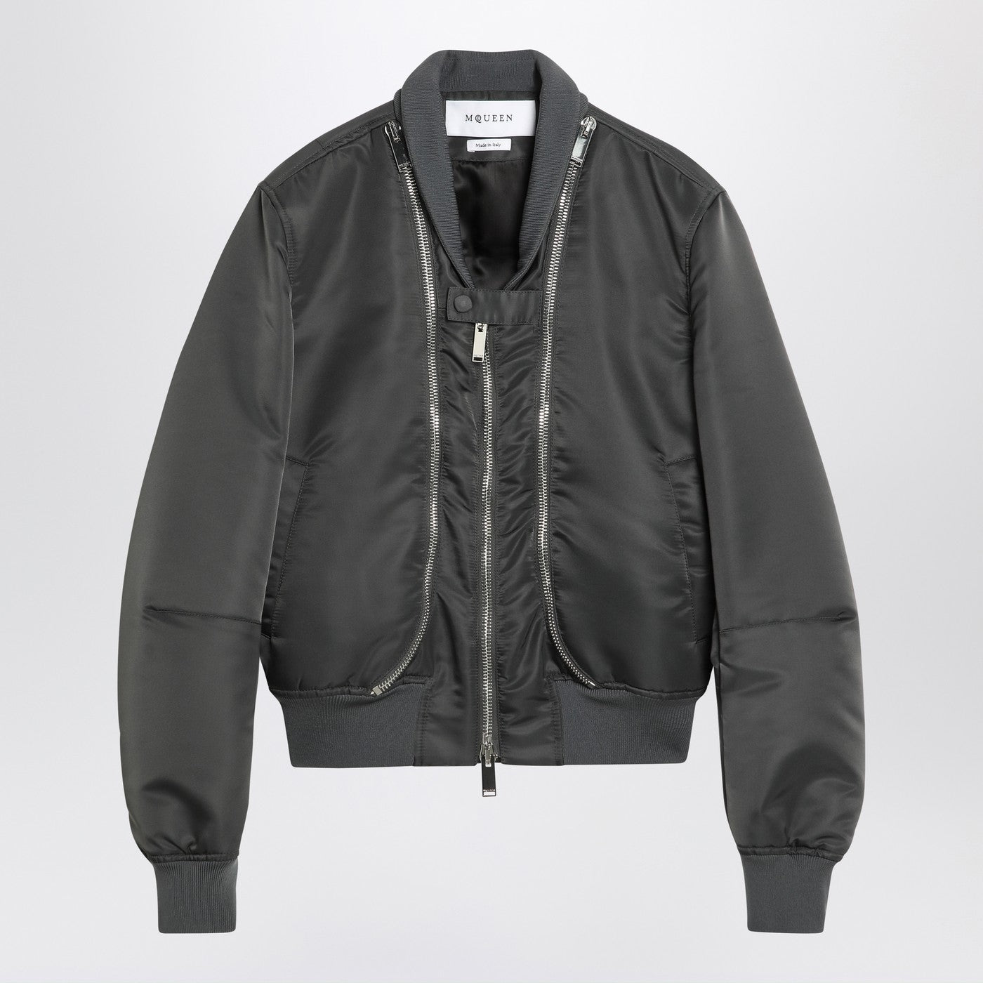 Alexander McQueen アレクサンダー・マック・クイーン・グレイは爆撃機のジャケットをジッピングしました - Image 1