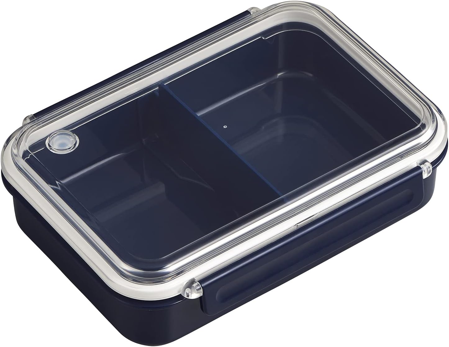 OSK Feel Easy Freezable Storage Bento Box, Tight Box with Divider, Navy, 27.6 fl oz (800 ml), Made in Japan, Dishwasher Safe, Microwave Safe, 2-Point Lock, Gasket, Leak Proof, Stylish, Simple