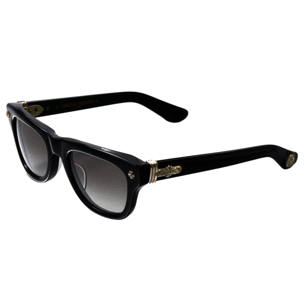 CHROME HEARTS 'TRITITSAGAIN' BLACK 18K GOLD SUNGLASSES
