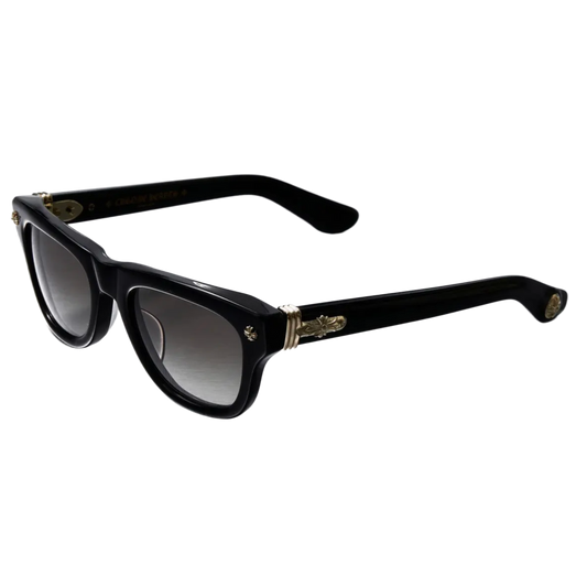CHROME HEARTS 'TRITITSAGAIN' BLACK 18K GOLD SUNGLASSES