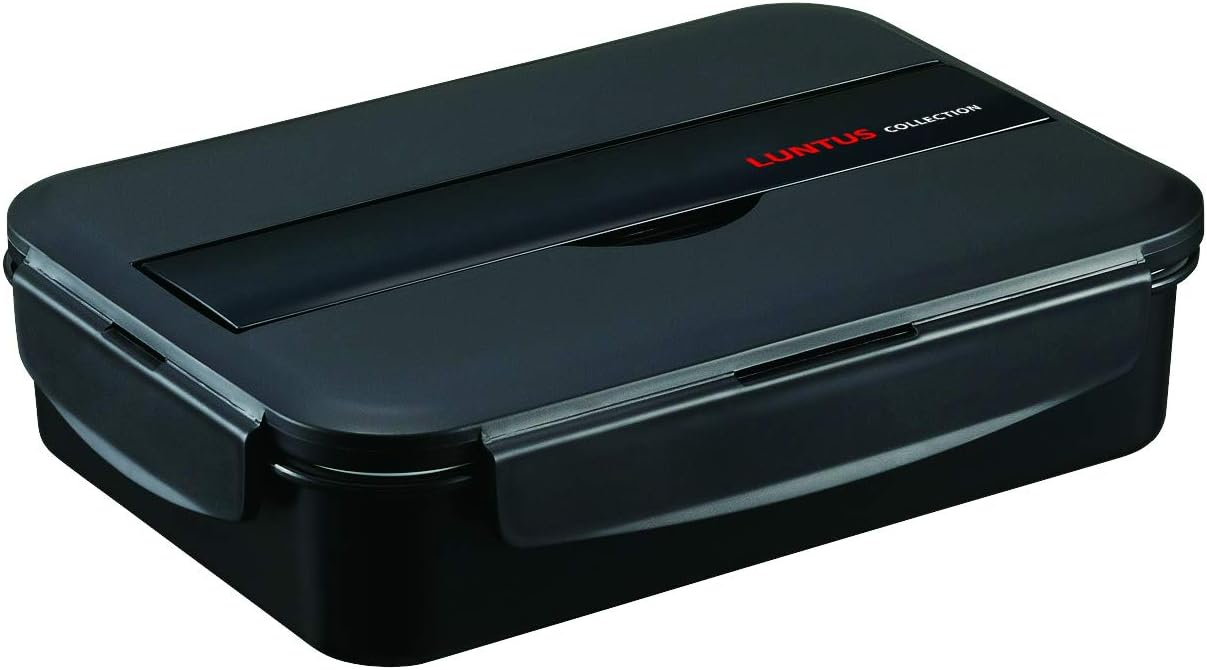 Asvel TLB-950 Bento Box, Dishwasher Safe, Chopsticks Included, 1 Tier, N-Lantas Collection, Ag Antibacterial, Black