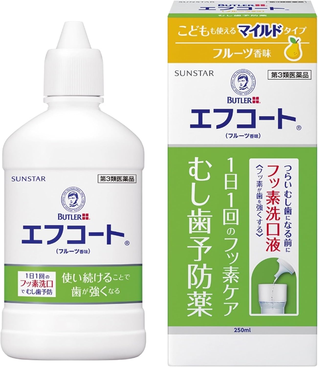 BUTLER (バトラー) [3rd Class OTC Drug] Efcoat Fluoride Mouthwash (Fruit Flavor) 250mL