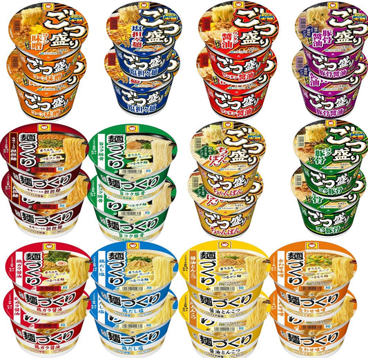 Maru-chan Assorted Set, 12 Types, 24 Servings, with Coconut Crackers