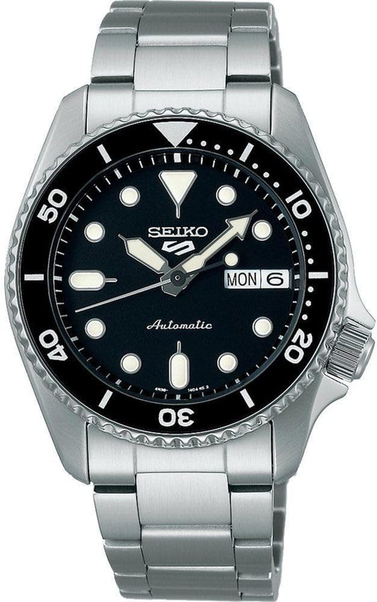 Seiko SRPK29K1 Men's Wristwatch, Automatic (Hand Winding), Overseas Model, SKX, Boy Size, Black, multicolor (black / gray), Retro