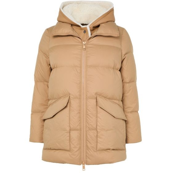 YVES SALOMON Puffer jacket with a sheepskin hood - Image 1