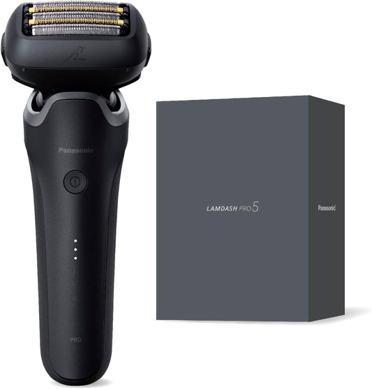 Panasonic Men's Shaver Lamdash PRO 5-Blade Electric Beard Shaver Lamdash AI+ AC Adapter Charging ES-L551D-K Matte Black