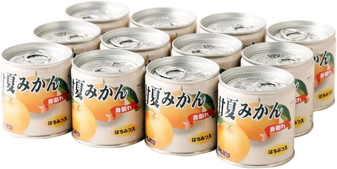 [Kyushu Shunshokan] Japanese Sweet Summer Mandarin Oranges (Cracked), Set of 12, Kumamoto Prefecture, Sweet Summer Oranges, Canned Assortment