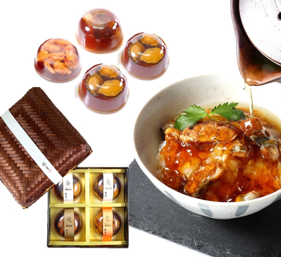 Linen Food Premium Chazuke Gift Seafood Boiled Sauce Broth Chazuke Abalone Eel Savory Souvenir Gift Gourmet Birthday Present 4 Types A