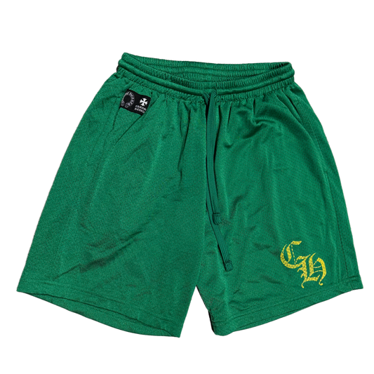 CHROME HEARTS 'GREEN' MESH SHORTS